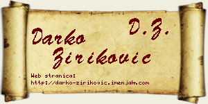 Darko Ziriković vizit kartica